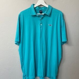 Patagonia organic cotton blue/ green polo shirt size xl.